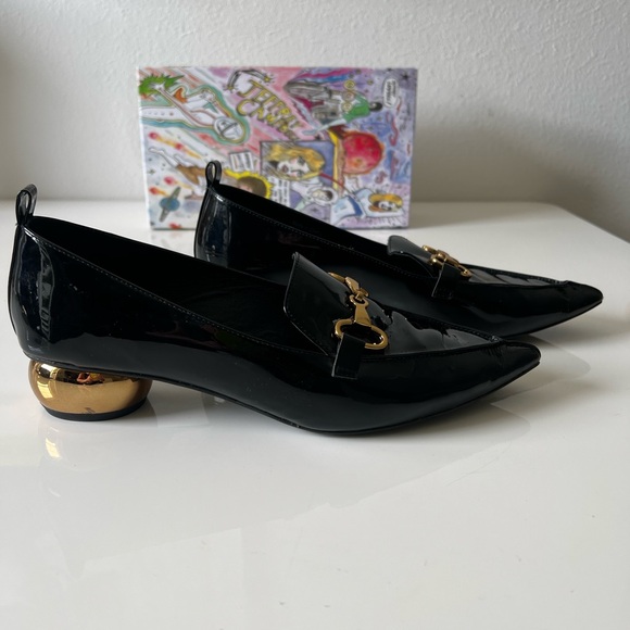 Size 10 Jeffrey Campbell Patent Leather Slip Ons - Picture 2 of 7